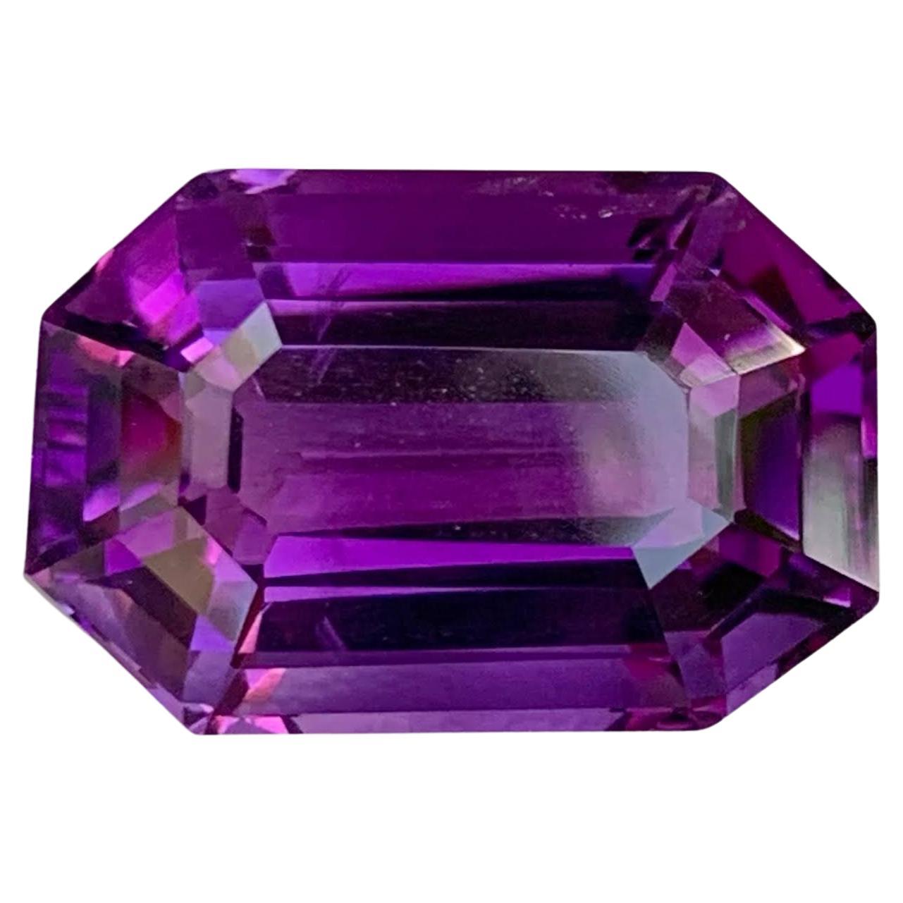 15,40 Karat Natürlicher Loser Lila Amethyst Stein Smaragd Schliff Brasilianischer Edelstein im Angebot