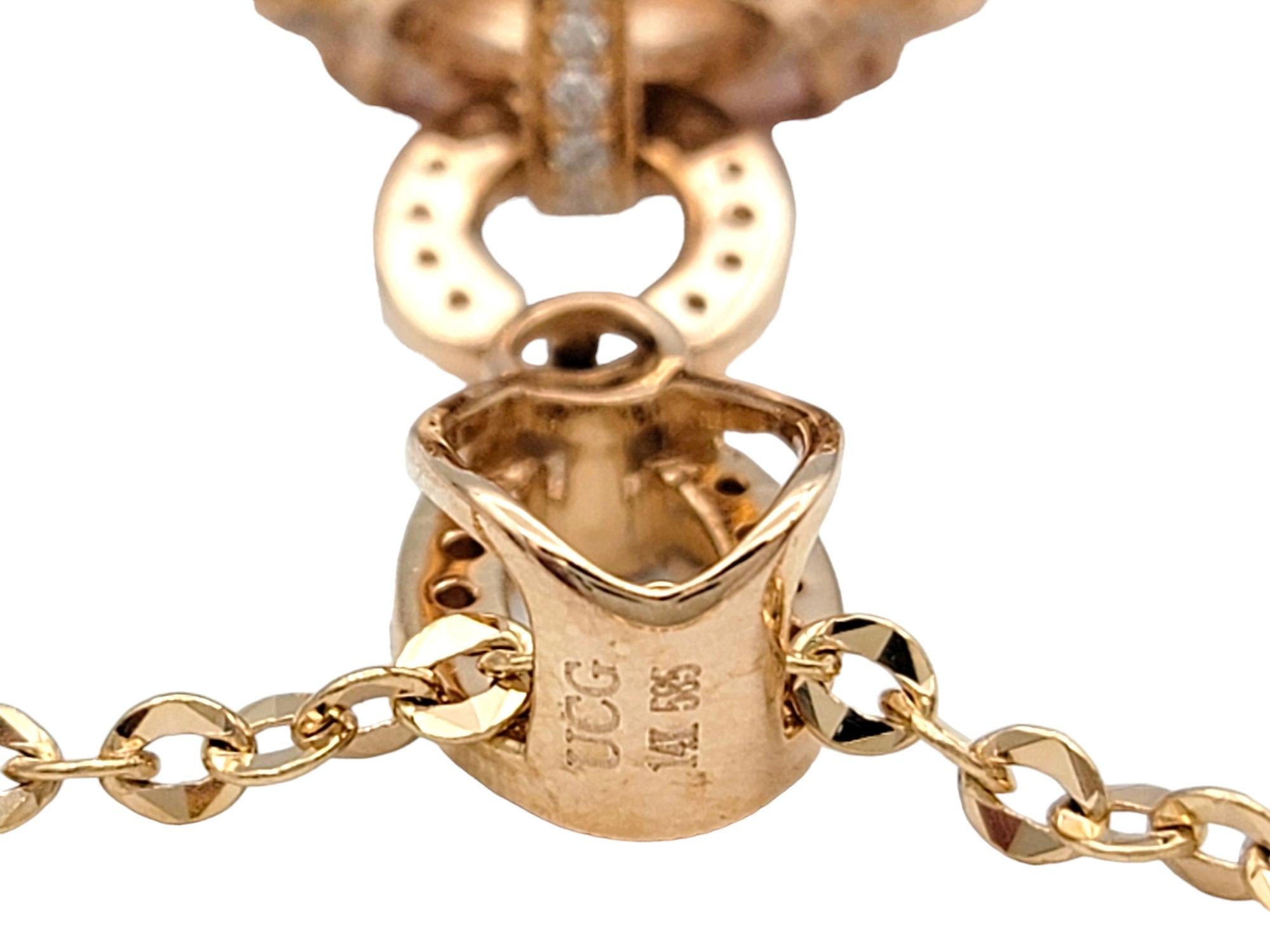 15.43 Carat Oval Morganite Pendant Necklace with Diamonds in 14 Karat Rose Gold For Sale 3