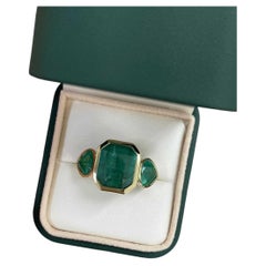 15.44 Carat Emerald Diamond Ring 18K White Gold