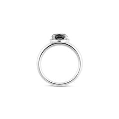 1.544ct Black and White Diamond Engagement Ring