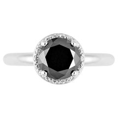 1.544ct Black and White Diamond Engagement Ring