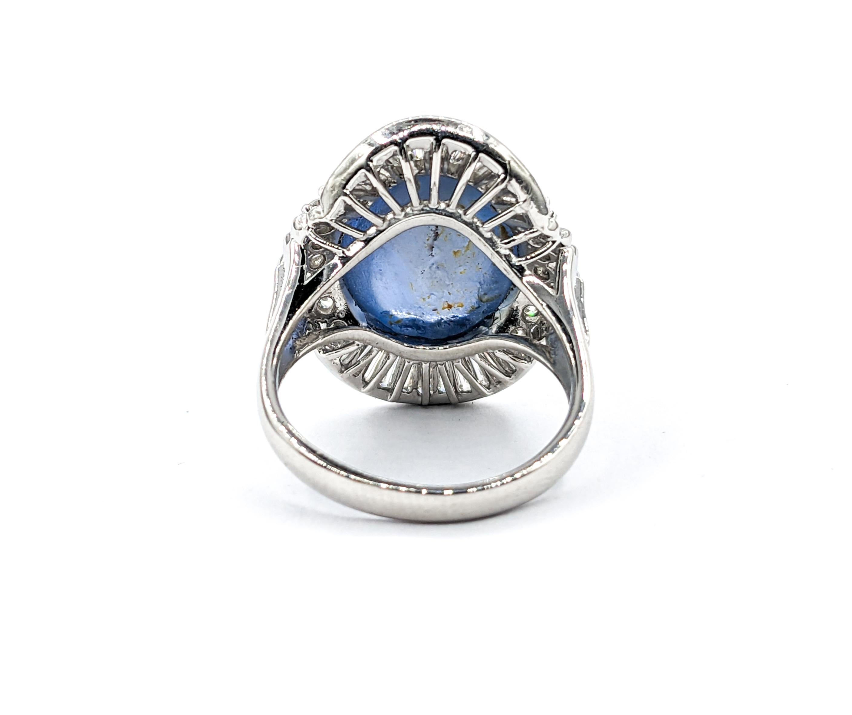 Women's 15.44ct GIA Cert Star Sapphire With 1.07ctw Diamonds In Platinum