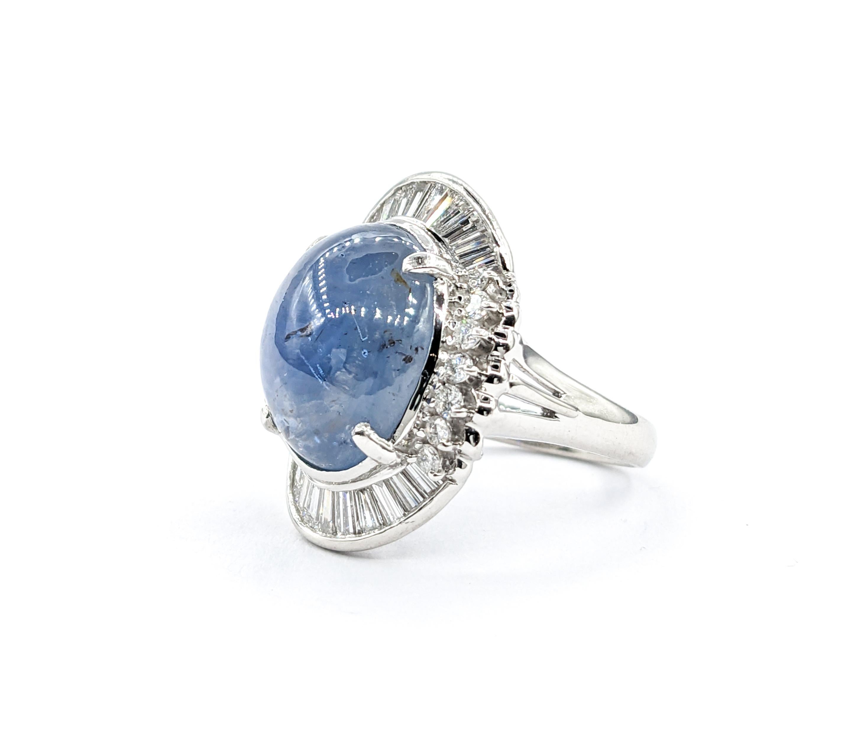 15.44ct GIA Cert Star Sapphire With 1.07ctw Diamonds In Platinum 1