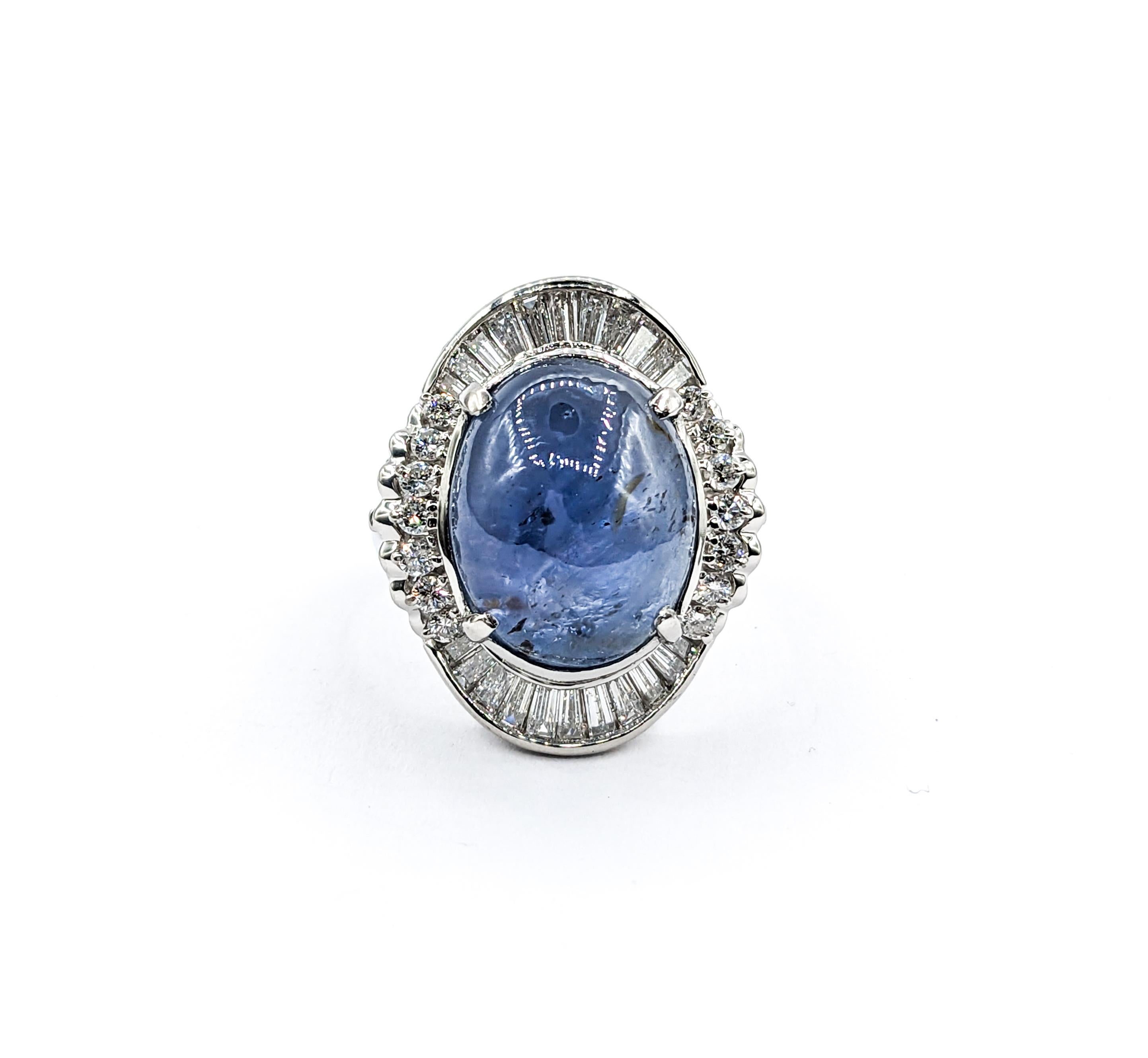 15.44ct GIA Cert Star Sapphire With 1.07ctw Diamonds In Platinum 3