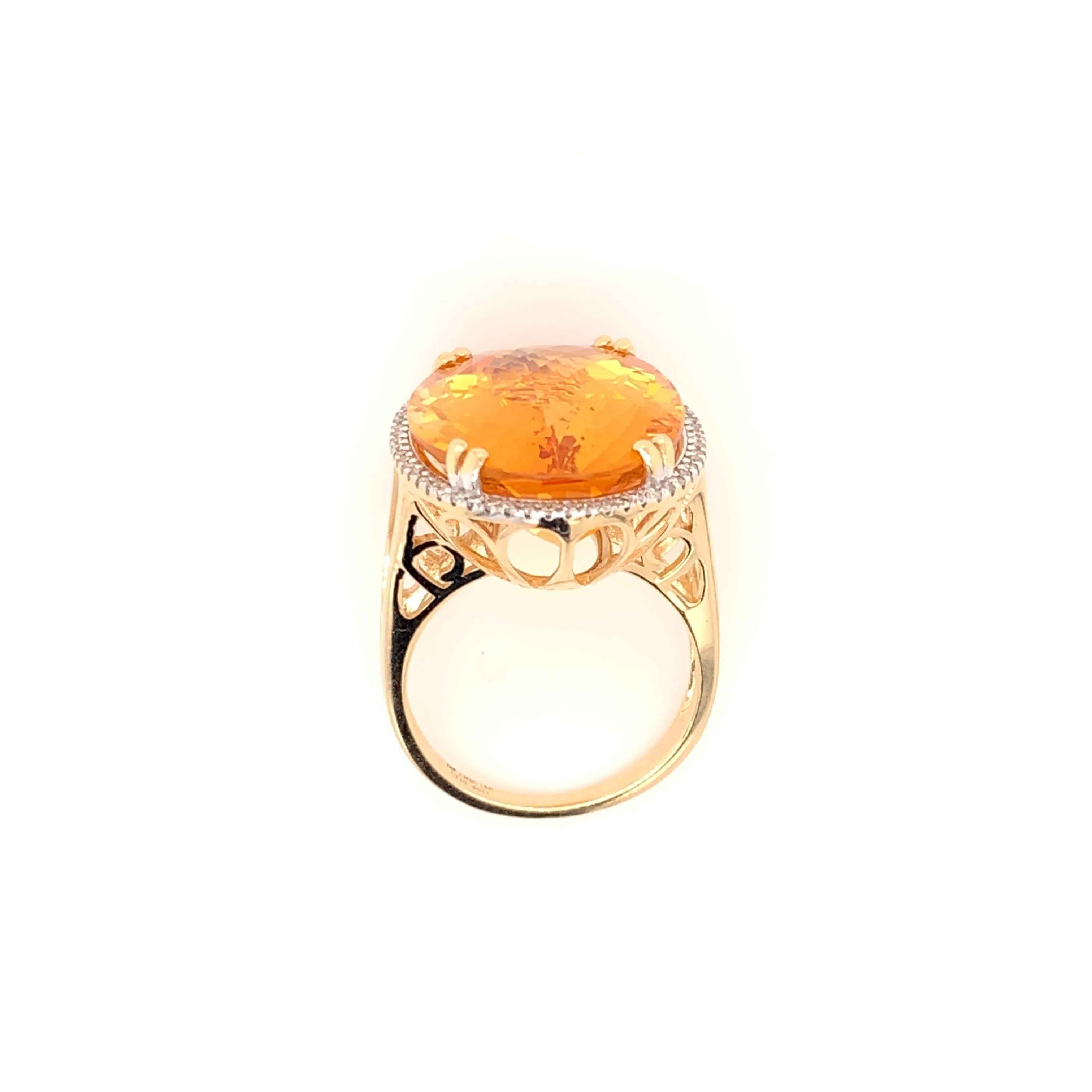 Contemporary 15.45 Carat Citrine Cocktail Ring