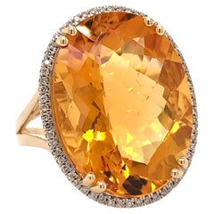 15.45 Carat Citrine Cocktail Ring