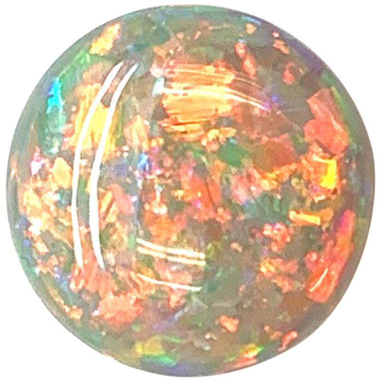 15.45 Carat Semi-Black Crystal Opal GIA, Double Cabochon Pendant Collector Gem