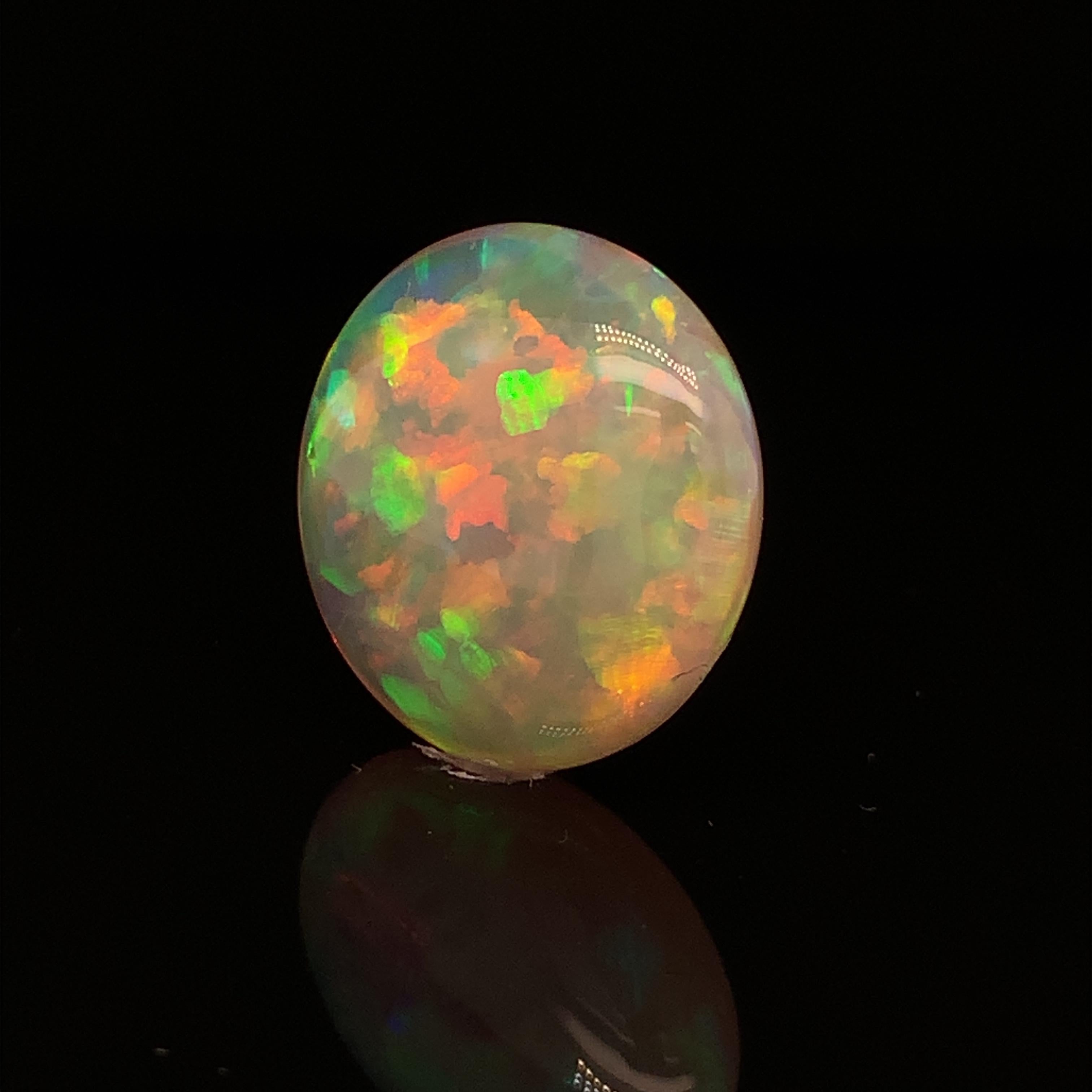 15.45 Carat Semi-Black Crystal Opal GIA, Double Cabochon Pendant Collector Gem 2