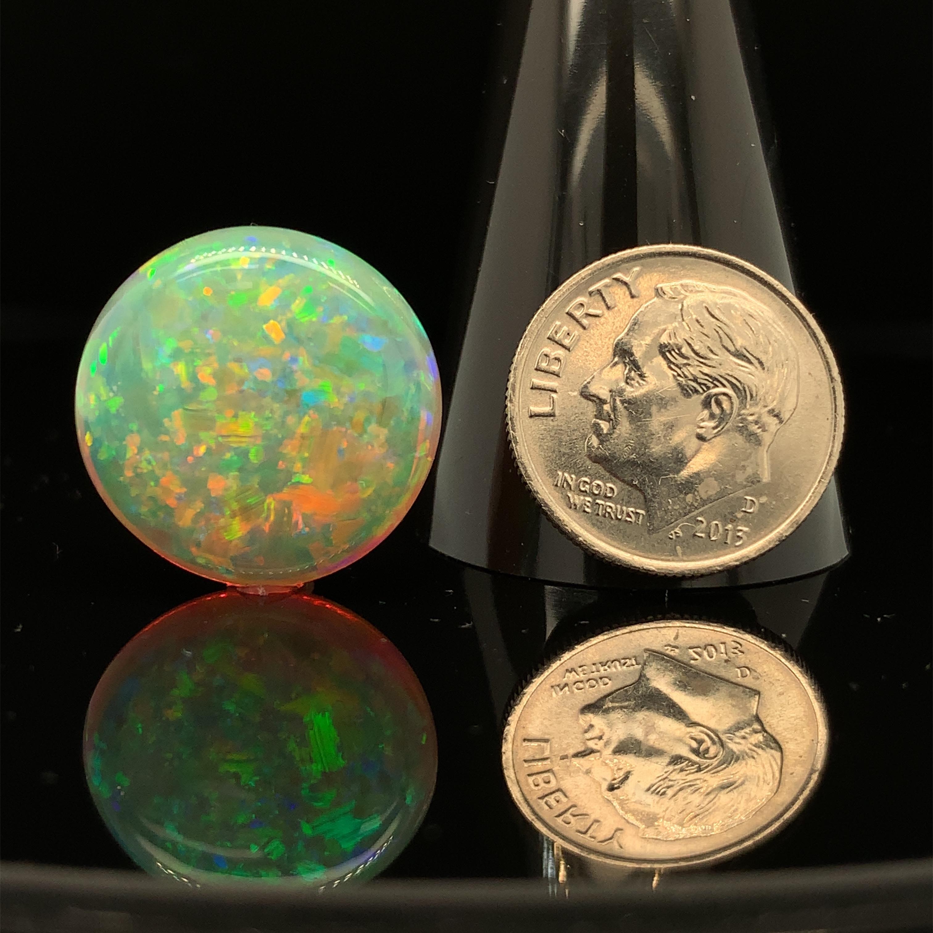 15.45 Carat Semi-Black Crystal Opal GIA, Double Cabochon Pendant Collector Gem 3
