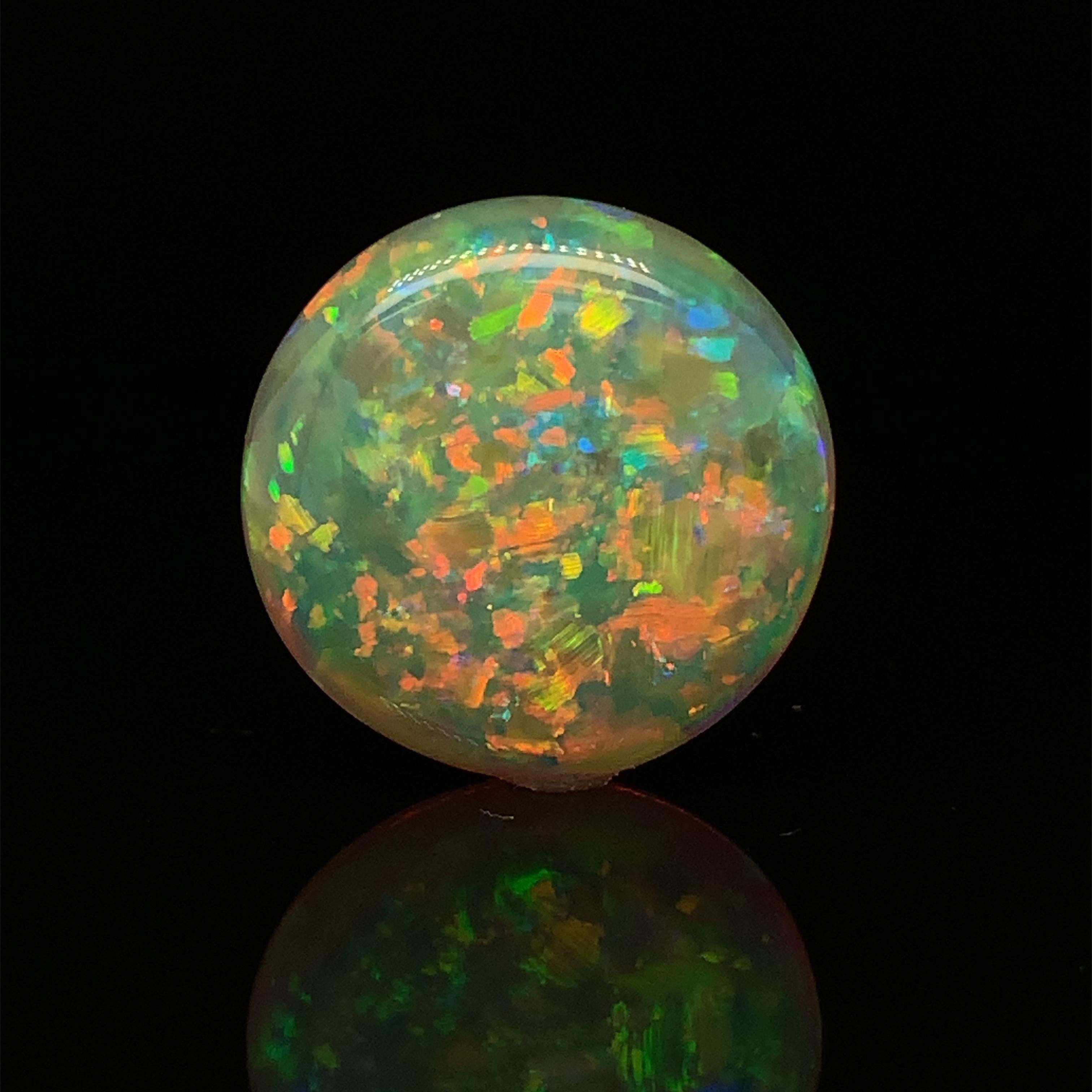 Artisan 15.45 Carat Semi-Black Crystal Opal GIA, Double Cabochon Pendant Collector Gem For Sale