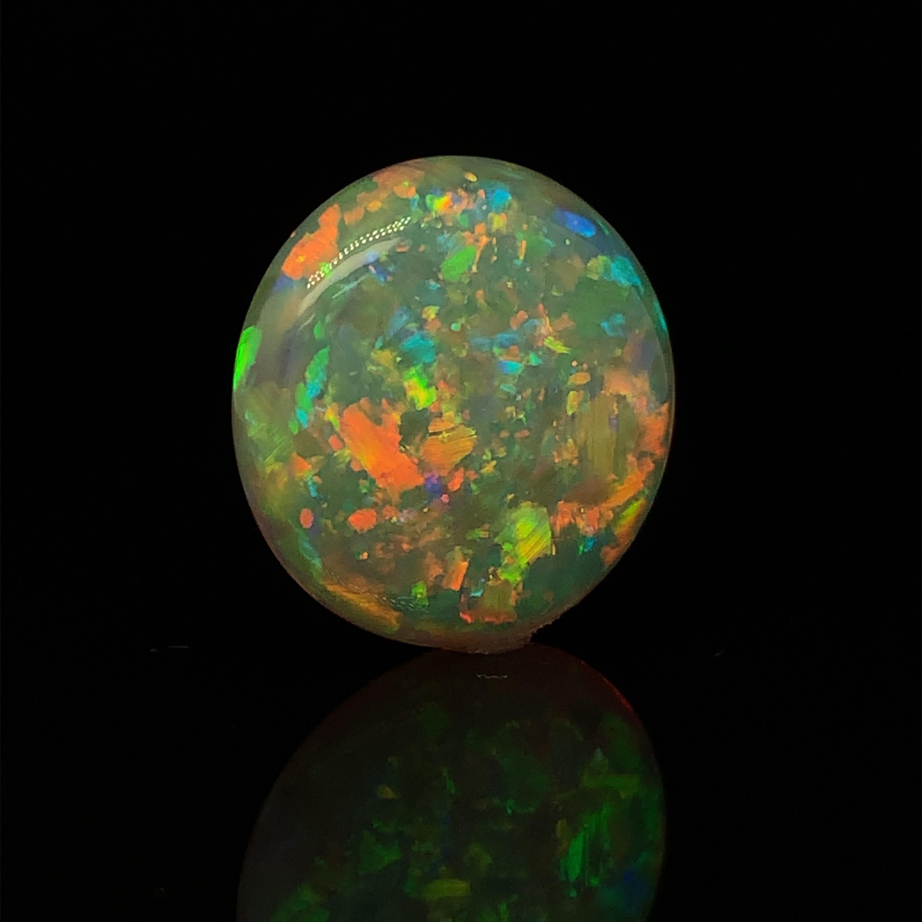 15.45 Carat Semi-Black Crystal Opal GIA, Double Cabochon Pendant Collector Gem In New Condition In Los Angeles, CA