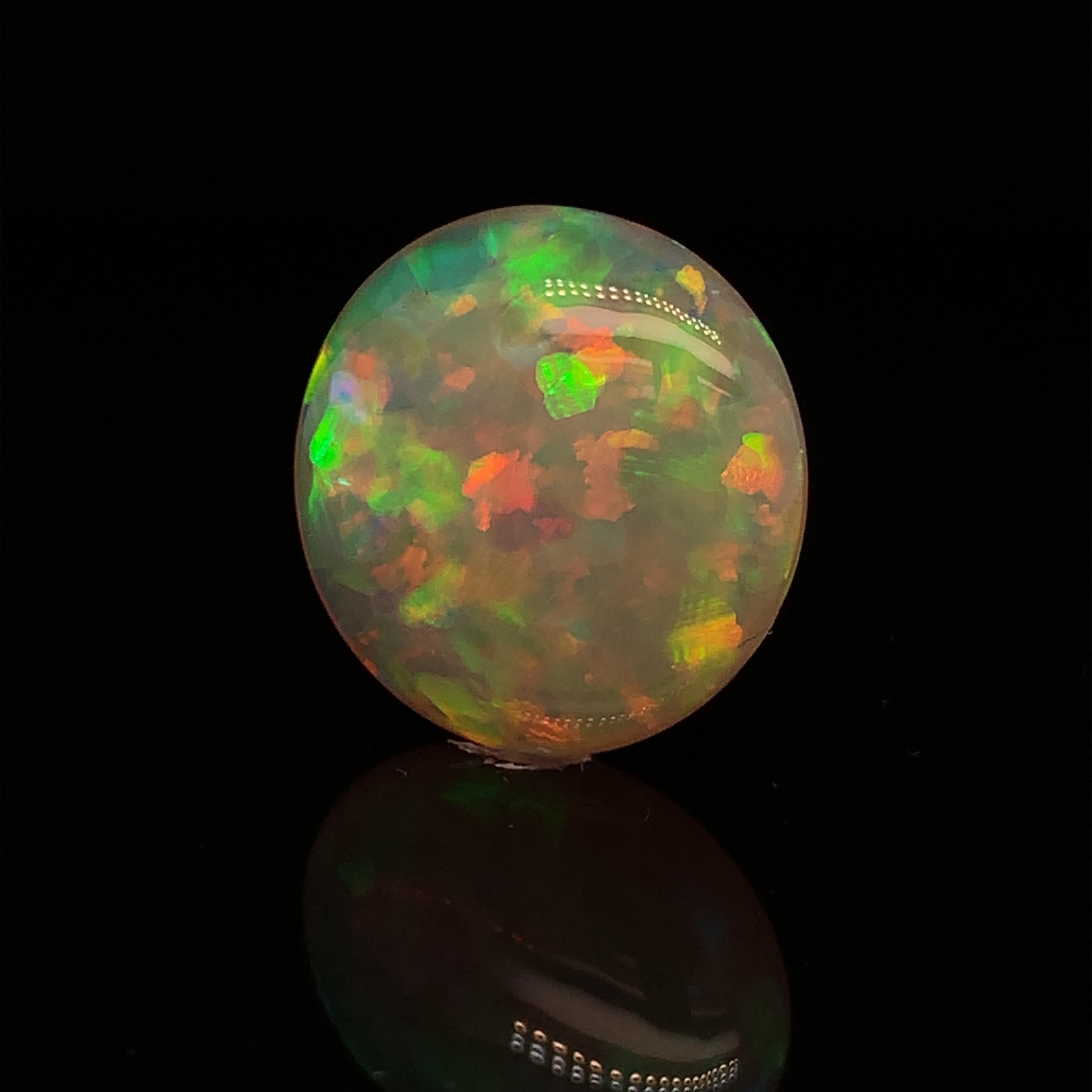 15.45 Carat Semi-Black Crystal Opal GIA, Double Cabochon Pendant Collector Gem 1