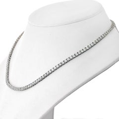 15.45cttw Round Diamond Riviera 14K White Gold Necklace