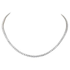 15.45cttw Round Diamond Riviera 14K White Gold Necklace