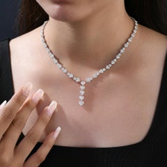 15,46 carati SI Chiarezza HI Colore Collana con cuore a goccia in oro bianco 18 carati