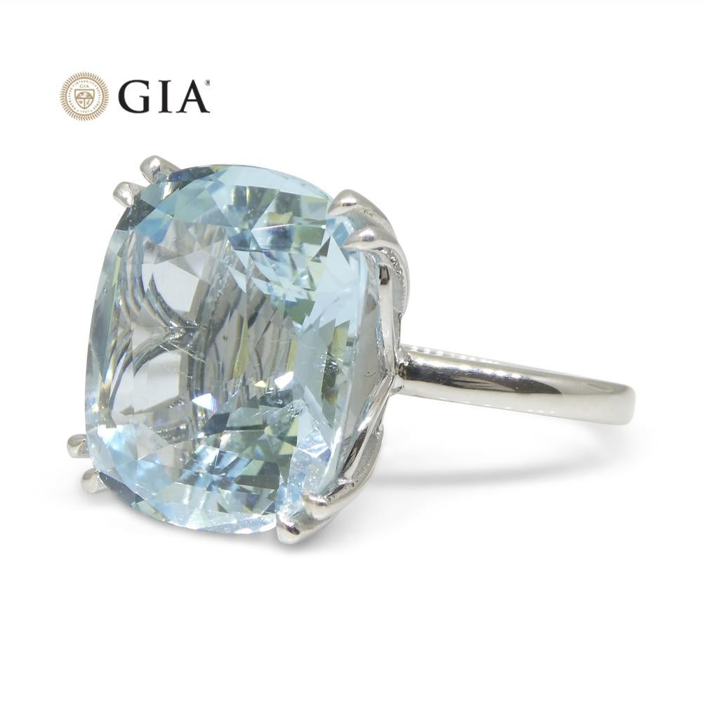 15.46ct Aquamarine Solitaire Ring set in 18k White Gold, GIA Certified For Sale 6