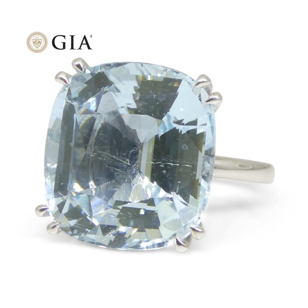 15.46ct Aquamarine Solitaire Ring set in 18k White Gold, GIA Certified For Sale 7