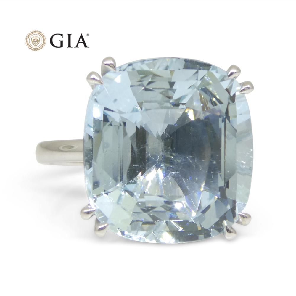 15.46ct Aquamarine Solitaire Ring set in 18k White Gold, GIA Certified For Sale 11