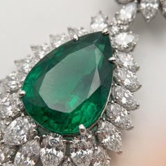 15.49 Carat Colombian Emerald and Diamond Statement Drop Earrings