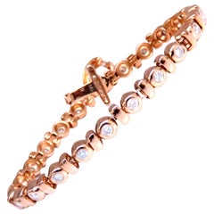 1.54ct diamonds toggle bracelet 14kt 12459*