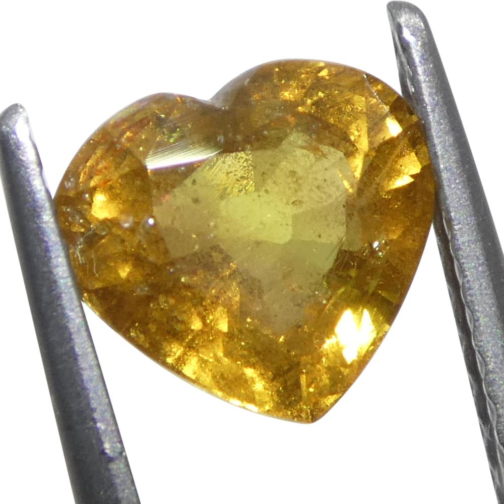 1.54ct Heart Orange Sapphire from Tanzania Unheated For Sale 4