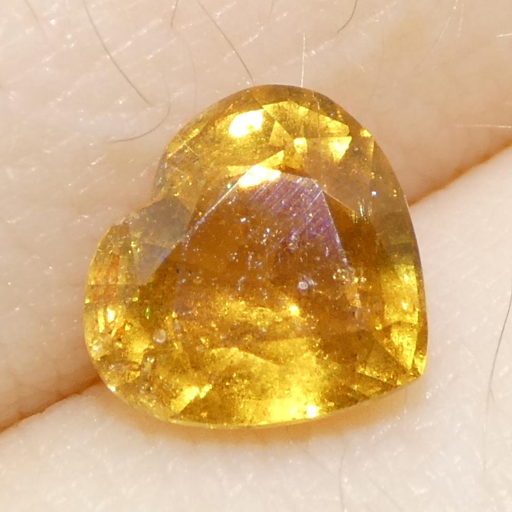 1.54ct Heart Orange Sapphire from Tanzania Unheated For Sale 5