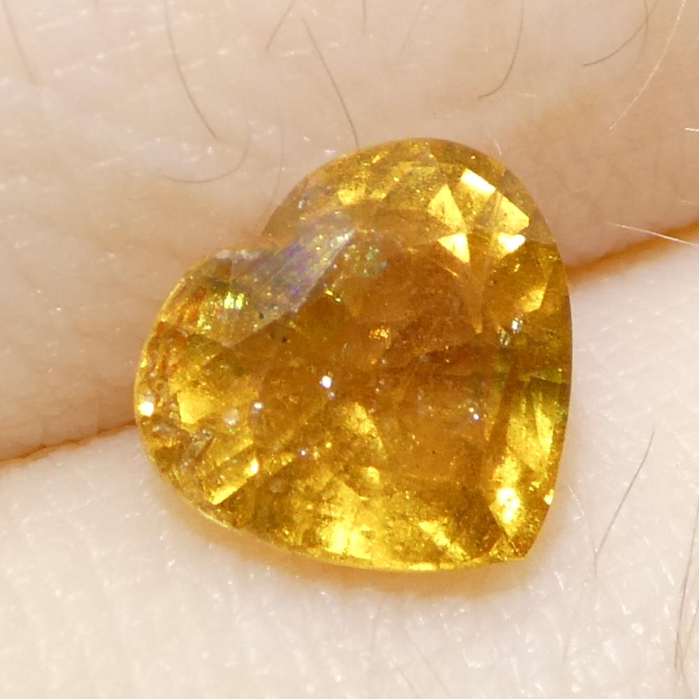 1.54ct Heart Orange Sapphire from Tanzania Unheated For Sale 6