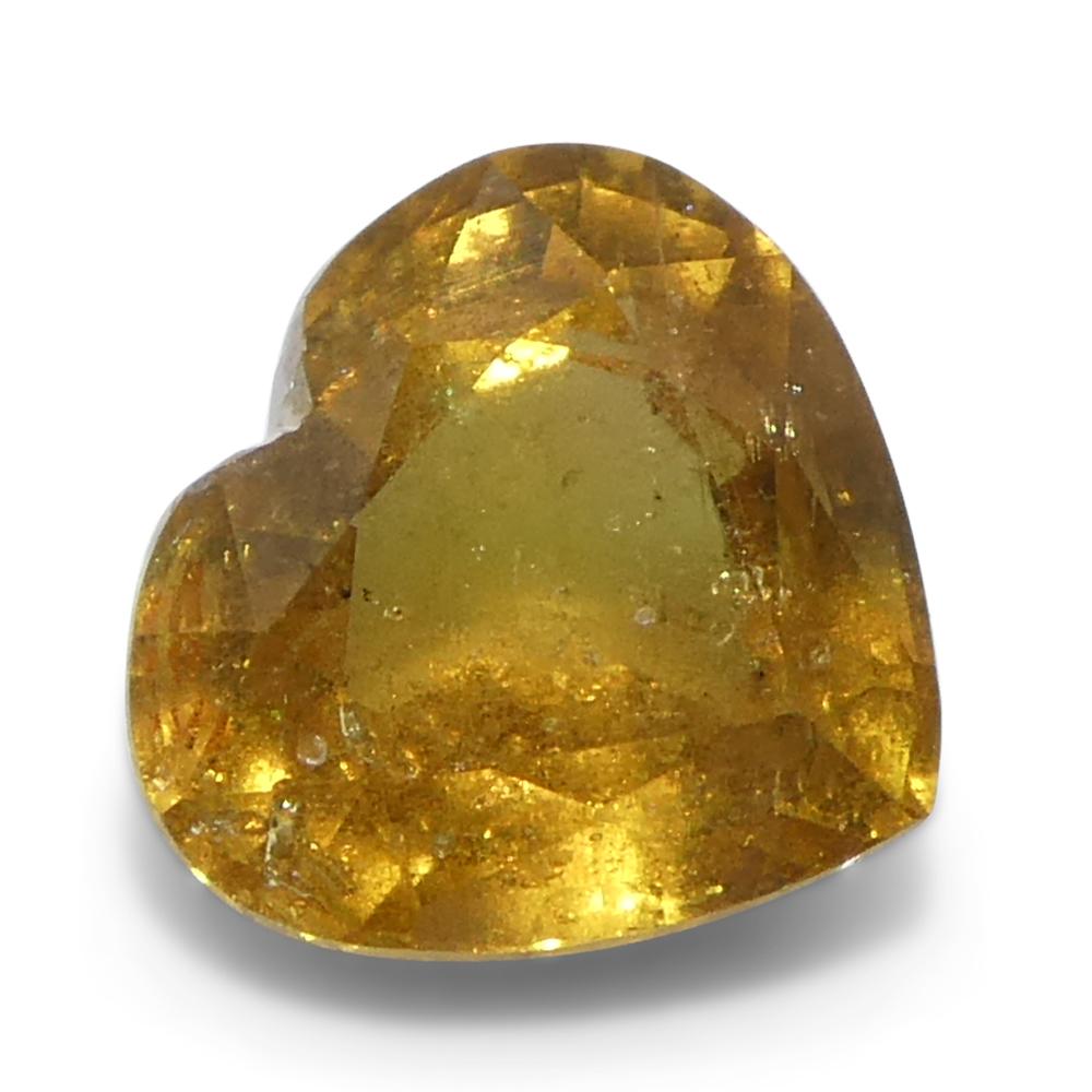 Brilliant Cut 1.54ct Heart Orange Sapphire from Tanzania Unheated For Sale