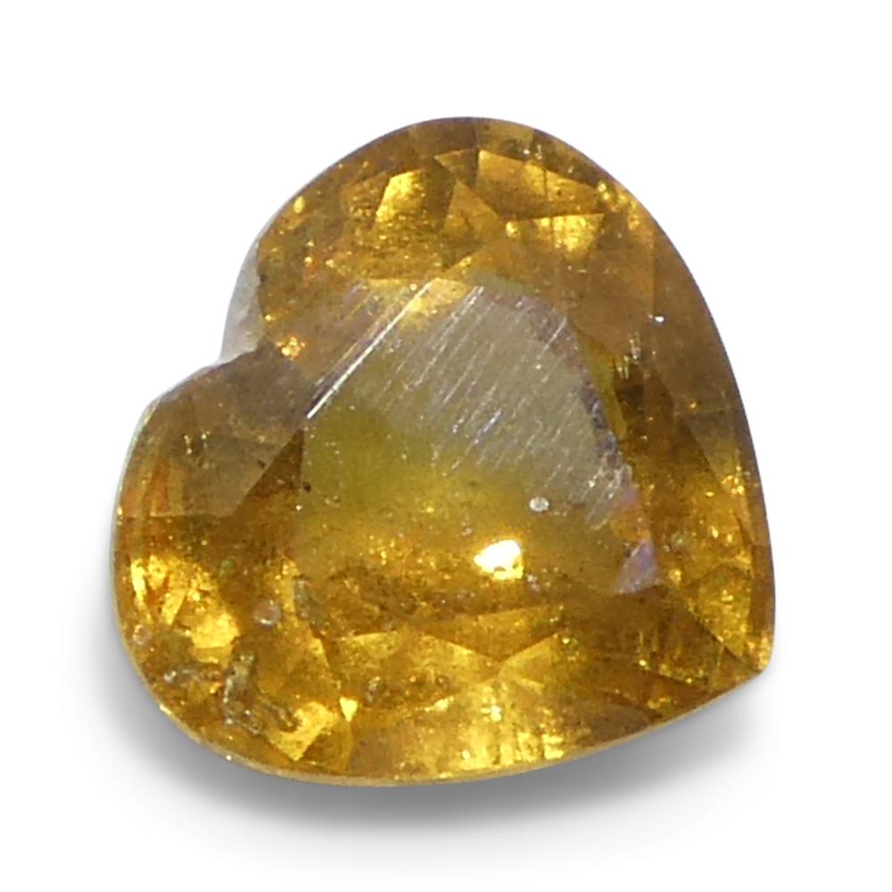 1.54ct Heart Orange Sapphire from Tanzania Unheated In New Condition For Sale In Toronto, Ontario