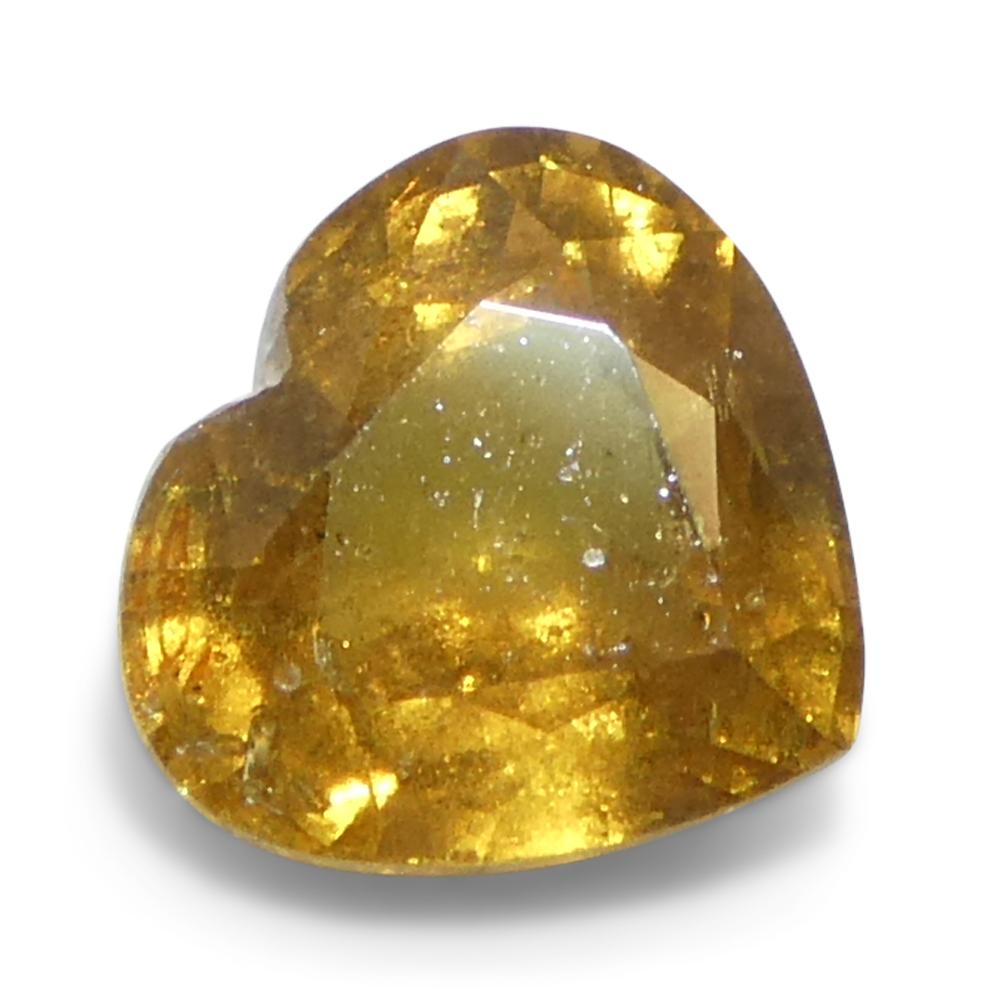 Women's or Men's 1.54ct Heart Orange Sapphire from Tanzania Unheated For Sale