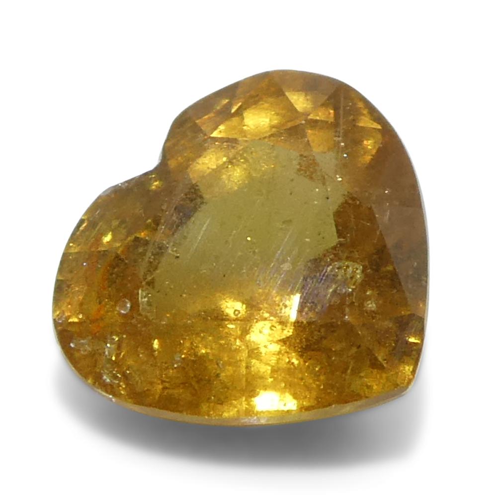 1.54ct Heart Orange Sapphire from Tanzania Unheated For Sale 1