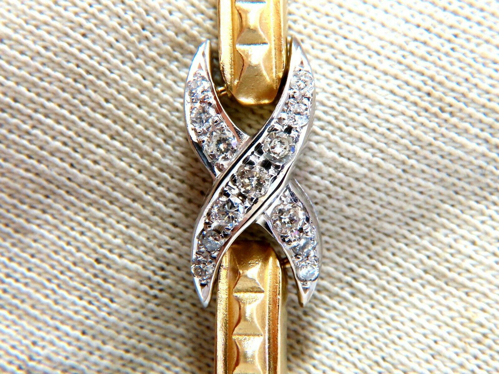 1.54ct Natural Round Diamonds x Bracelet 14 Karat Two-Tone For Sale 1
