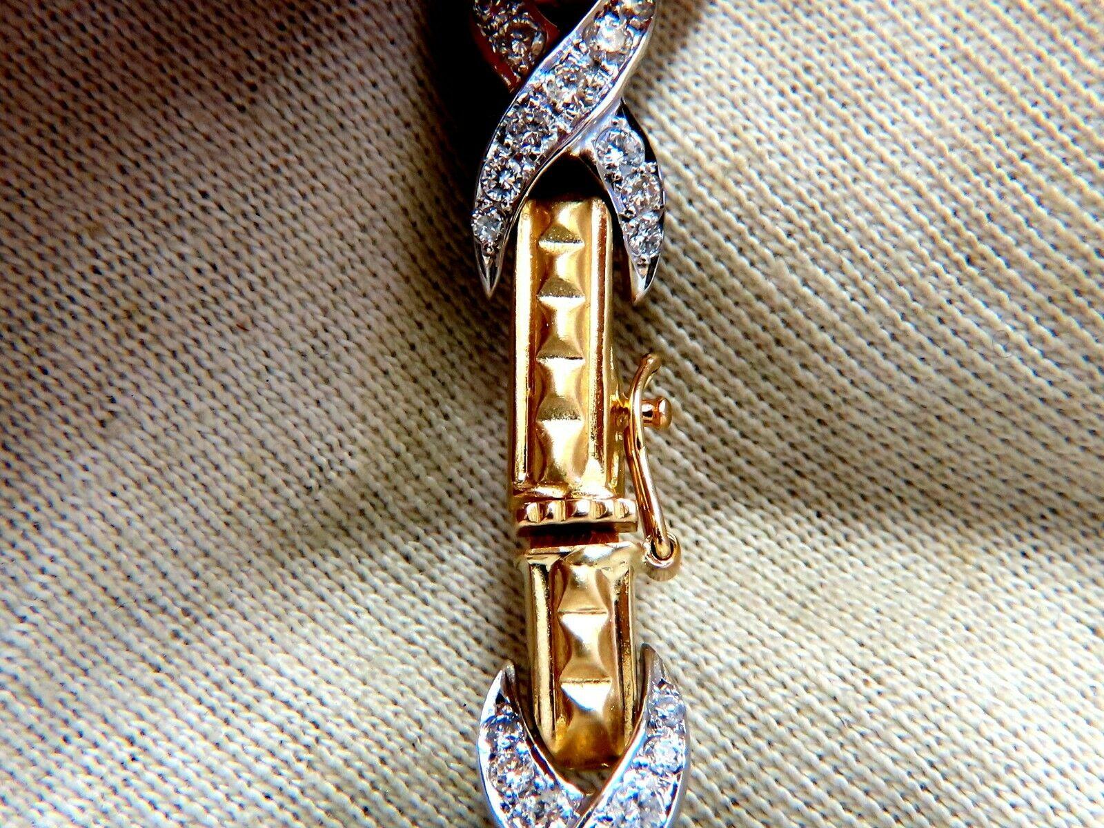 Bracelet bicolore en or 14 carats avec diamants ronds naturels 1,54 carat en vente 2