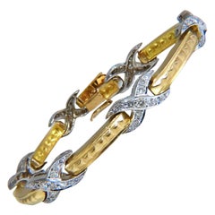 1.54ct Natural Round Diamonds x Bracelet 14 Karat Two-Tone*
