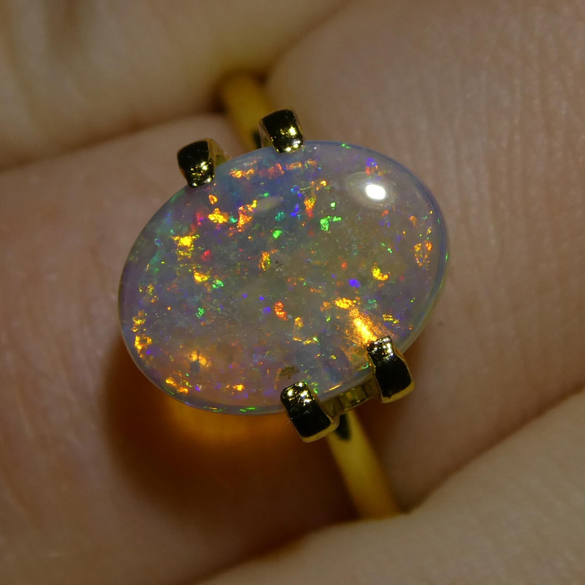 Oval Cut 1.54ct Oval Cabochon White Opal from Australia For Sale