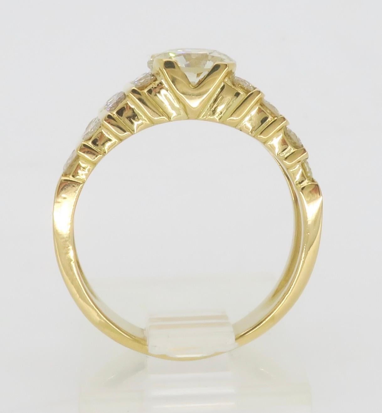 1.54ctw Diamond Encrusted Ring in 14k Yellow Gold For Sale 9