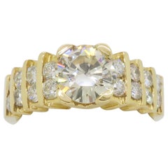 Anello con diamanti incrostati da 1,54 CTW in oro giallo 14k