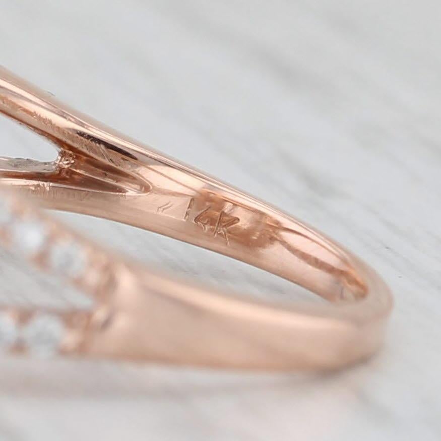 1.54ctw Morganite Diamond Halo Ring 14k Rose Gold Size 5.25 Engagement For Sale 3