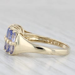 1.54ctw Tanzanite Cluster Diamond Ring 14k Yellow Gold Size 8