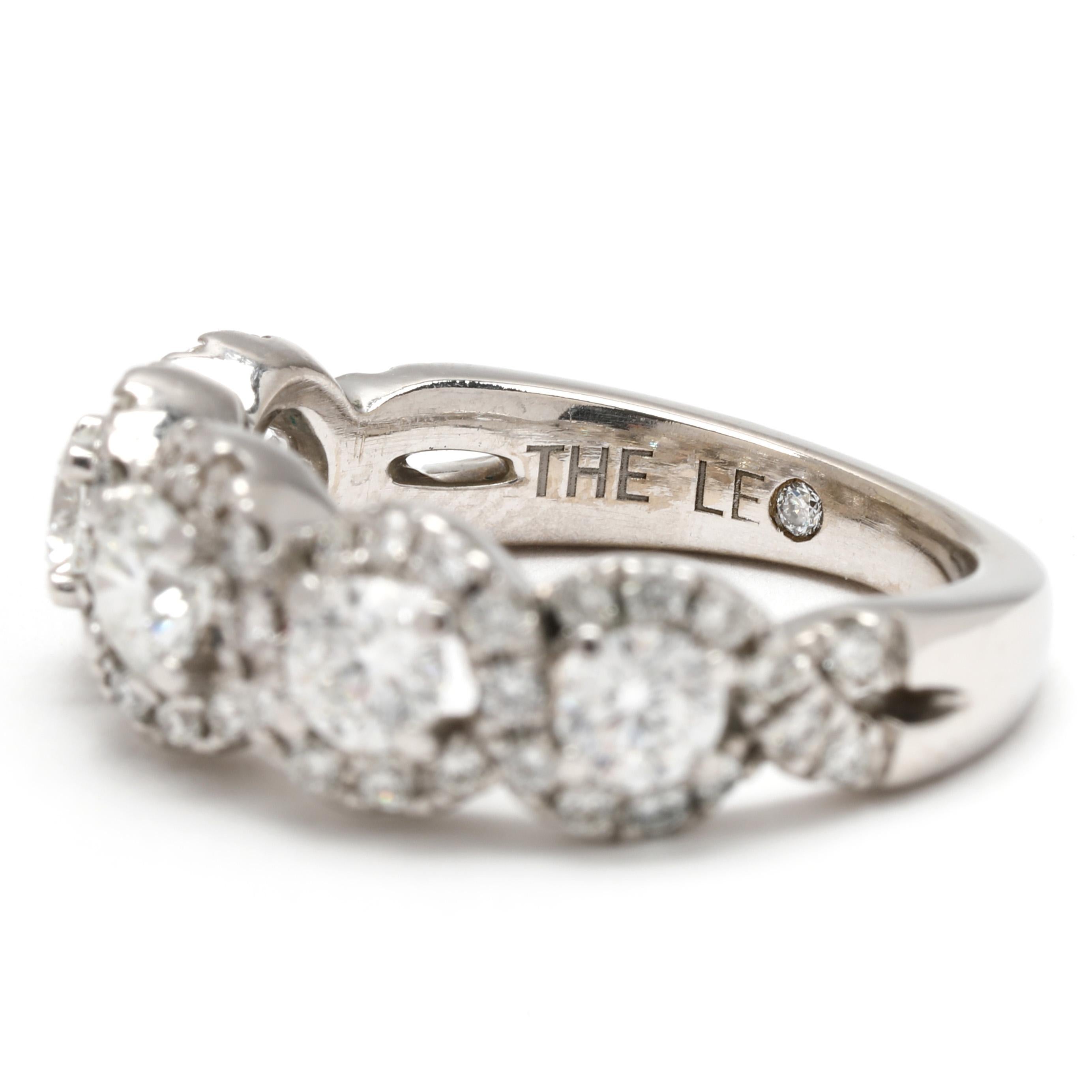 Women's or Men's 1.54ctw The Leo Diamond Band Ring, 14k White Gold, Ring Size 5.25
