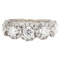 1.54ctw The Leo Diamond Band Ring, 14k White Gold, Ring Size 5.25