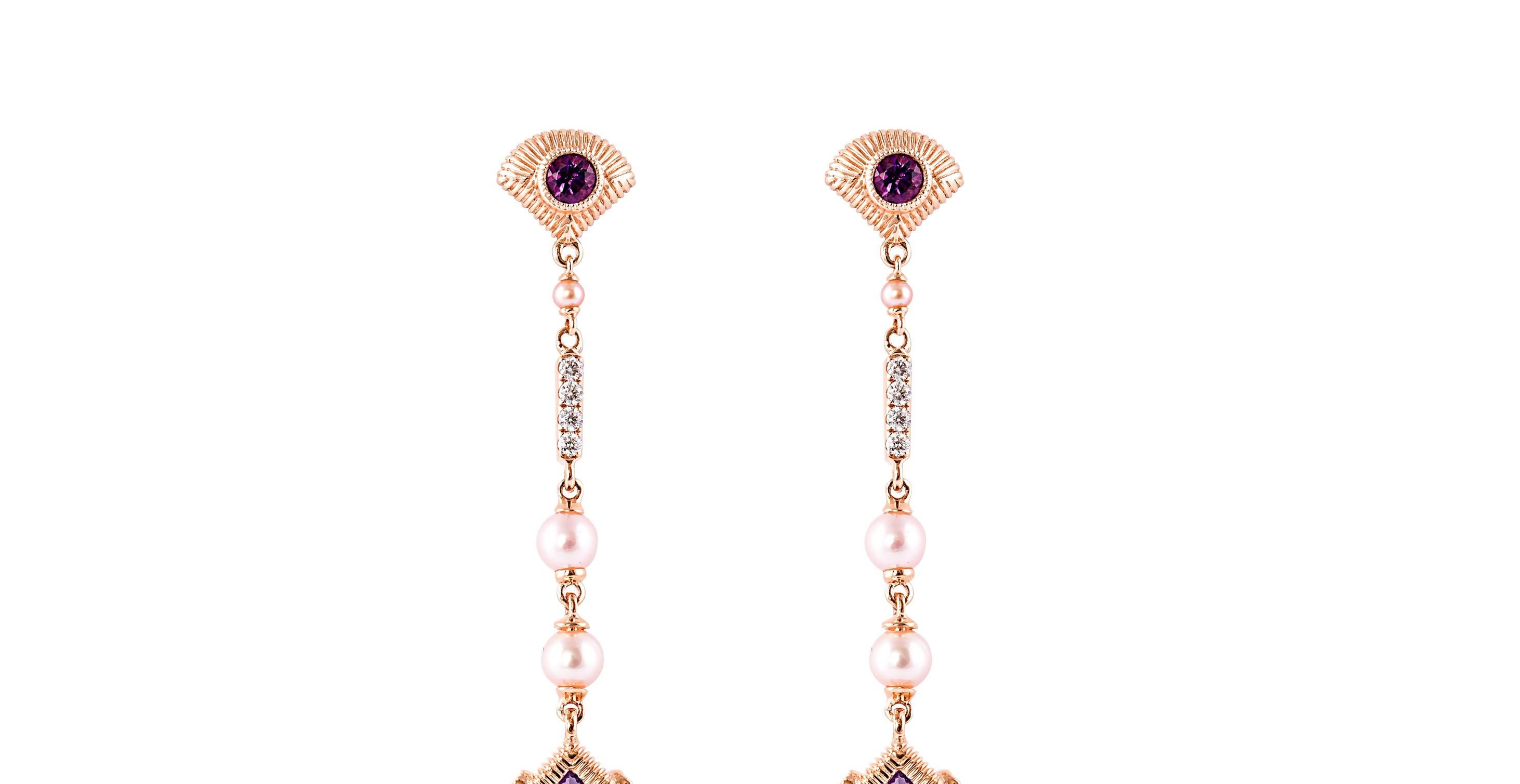 Sunita Nahata presents a series of 'Healing Hexagon' Earrings made to wear everyday and bring harmony to the mind, body and soul. 

This is an alluring amethyst earring and this gemstone is particularly known to bring powerful energies to Aquarians