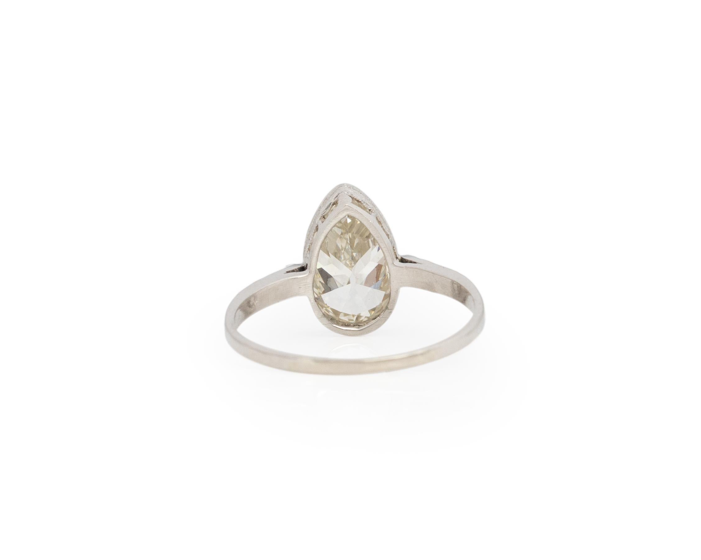 Bague de fiançailles Art déco en platine avec diamant de 1,55 carat Bon état - En vente à Hicksville, NY