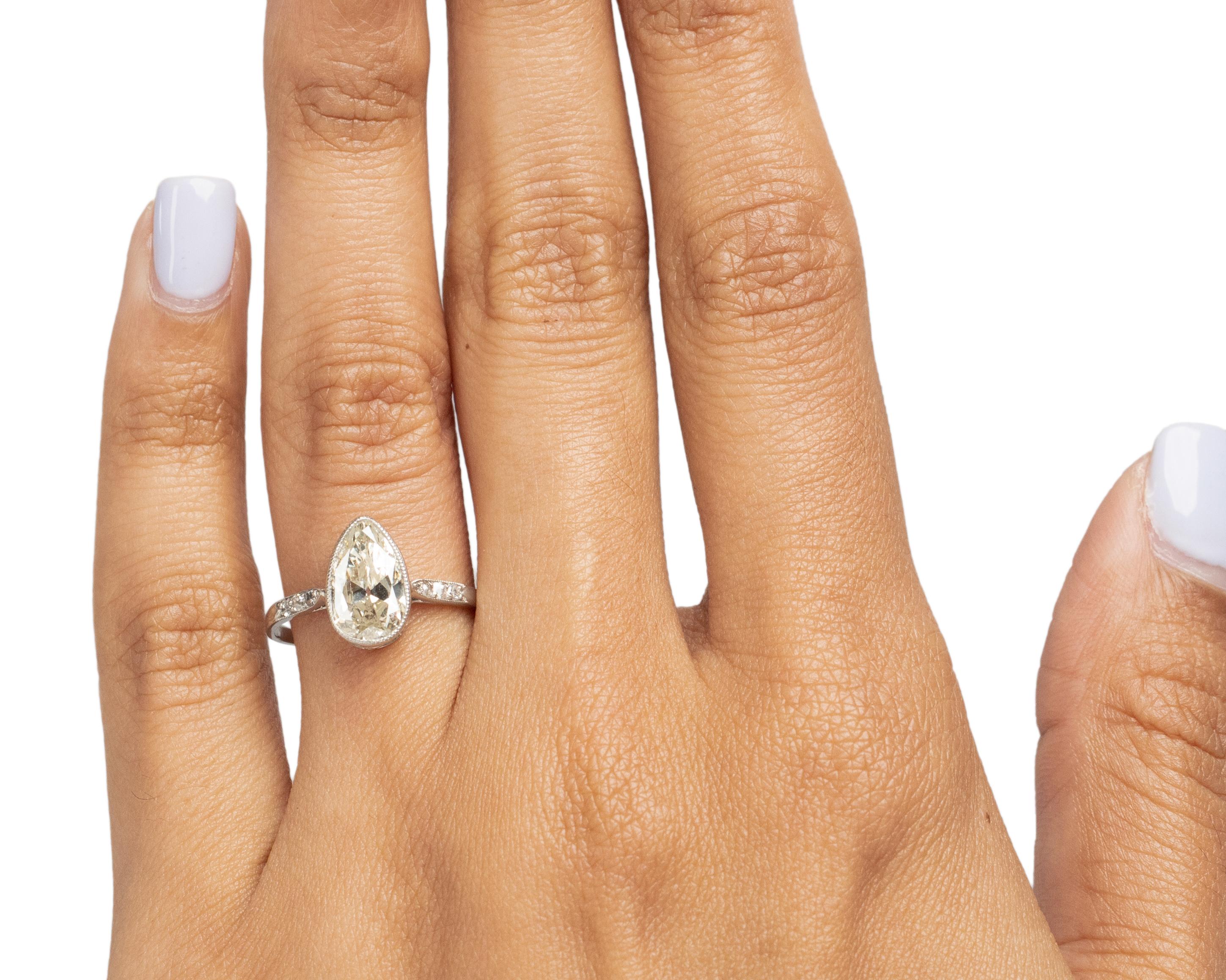 Bague de fiançailles Art déco en platine avec diamant de 1,55 carat Pour femmes en vente