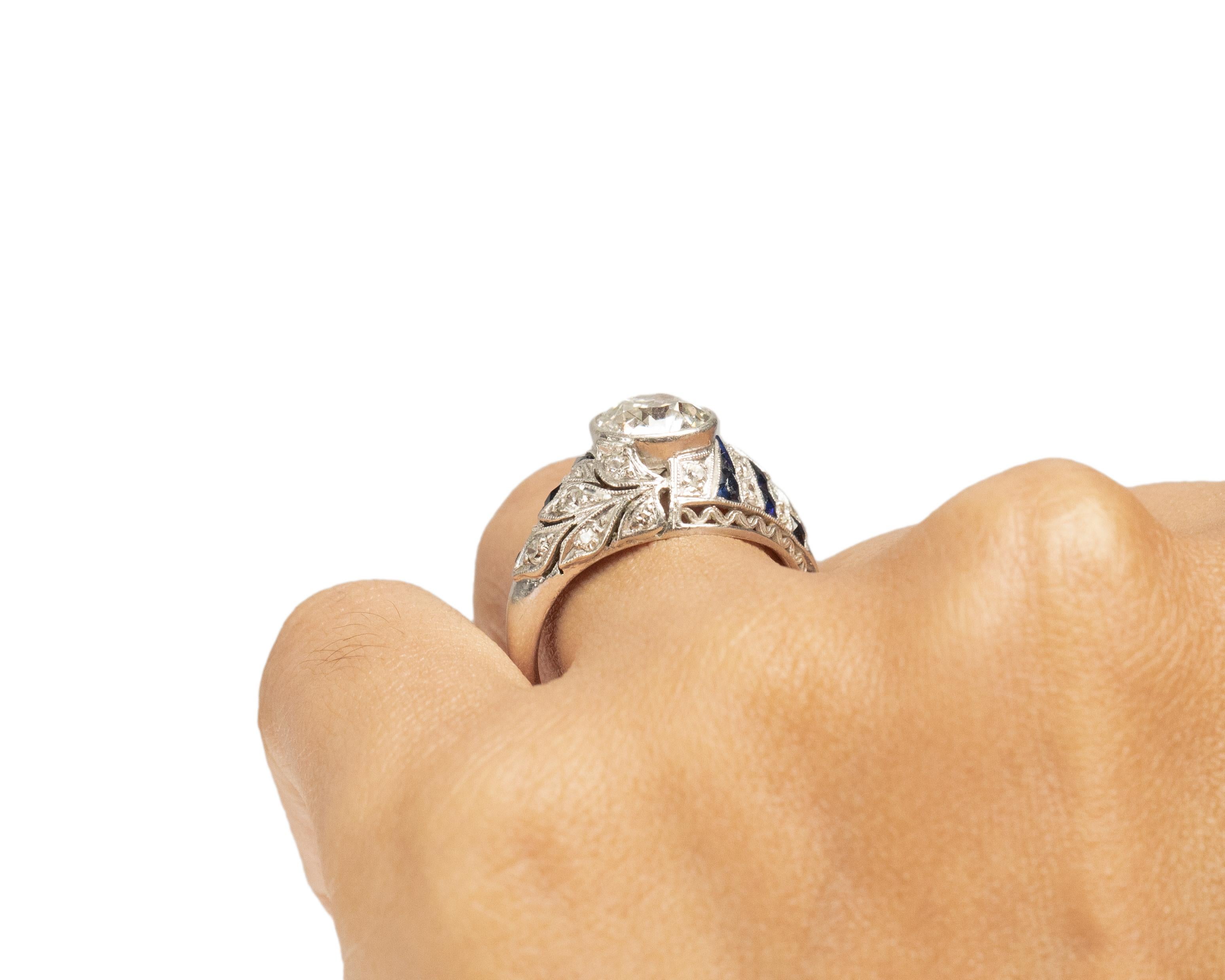1,55 Karat Art Deco Diamant-Platin-Verlobungsring Damen im Angebot