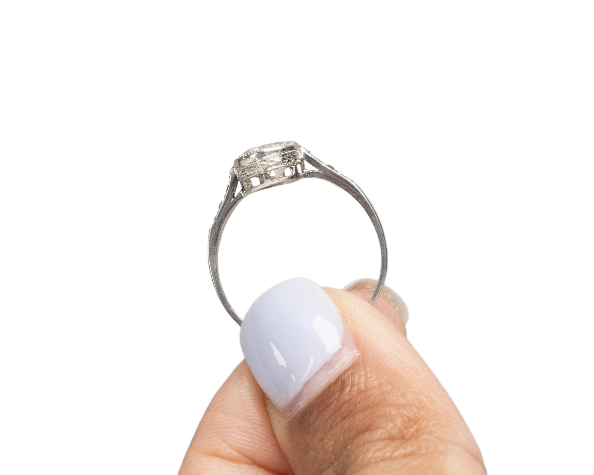 Bague de fiançailles Art déco en platine avec diamant de 1,55 carat en vente 2