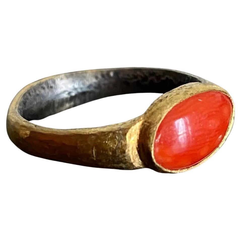 An Italian Antique Coral Gold Ring c1860 at 1stDibs