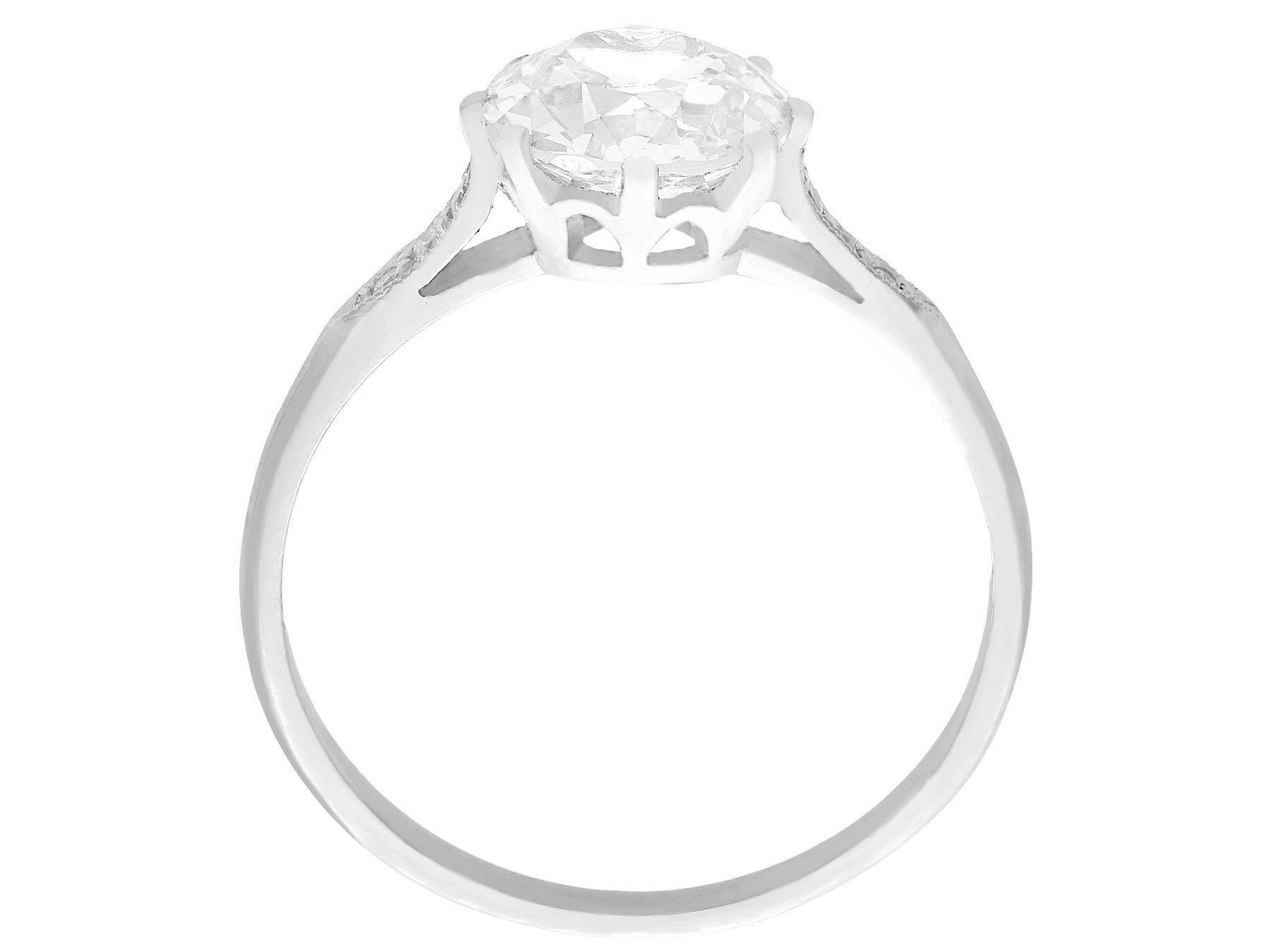 Old European Cut 1.55 Carat Diamond and Platinum Solitaire Engagement Ring