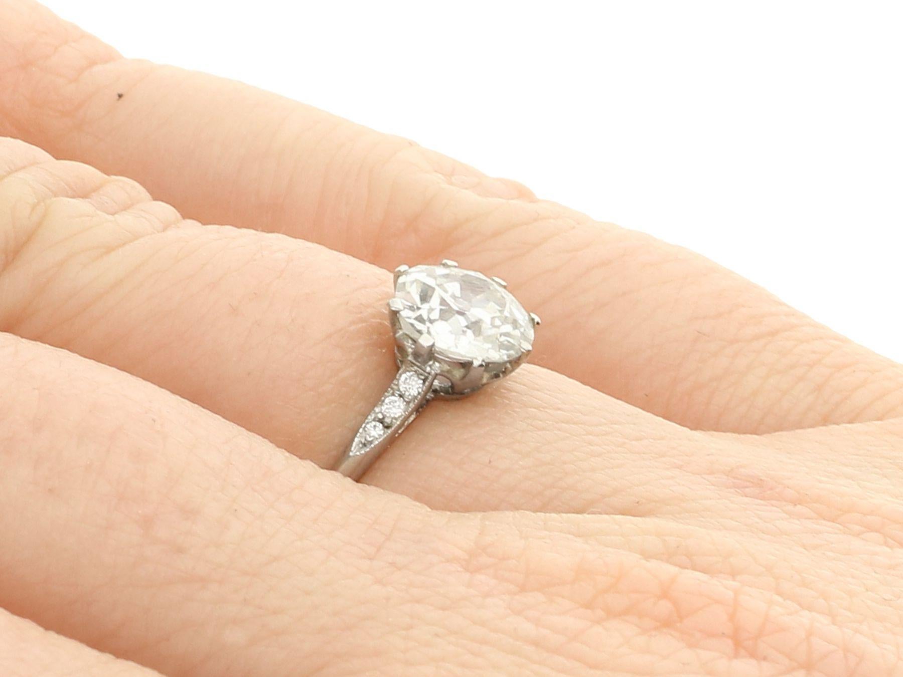 Women's 1.55 Carat Diamond and Platinum Solitaire Engagement Ring