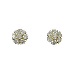 1,55 Karat Diamant-Cluster-Ohrringe aus 14K Gelbgold